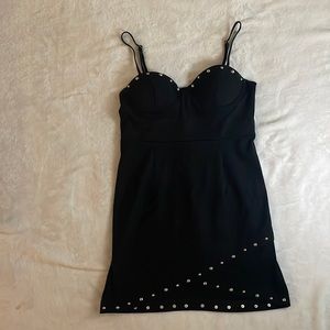 Forever 21 Faux Suede Black Mini Dress Size M